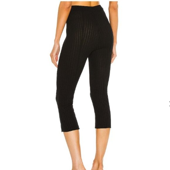 Lovers + Friends Candace Ribbed Knit Cropped Notch Hem Pants - Picture 3 of 4